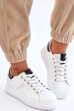 Best Damskie Sportowe Buty Biało-Czarne Be First! Damskie Sneakersy Damskie