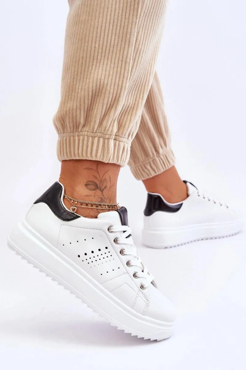 Best Damskie Sportowe Buty Biało-Czarne Be First! Damskie Sneakersy Damskie