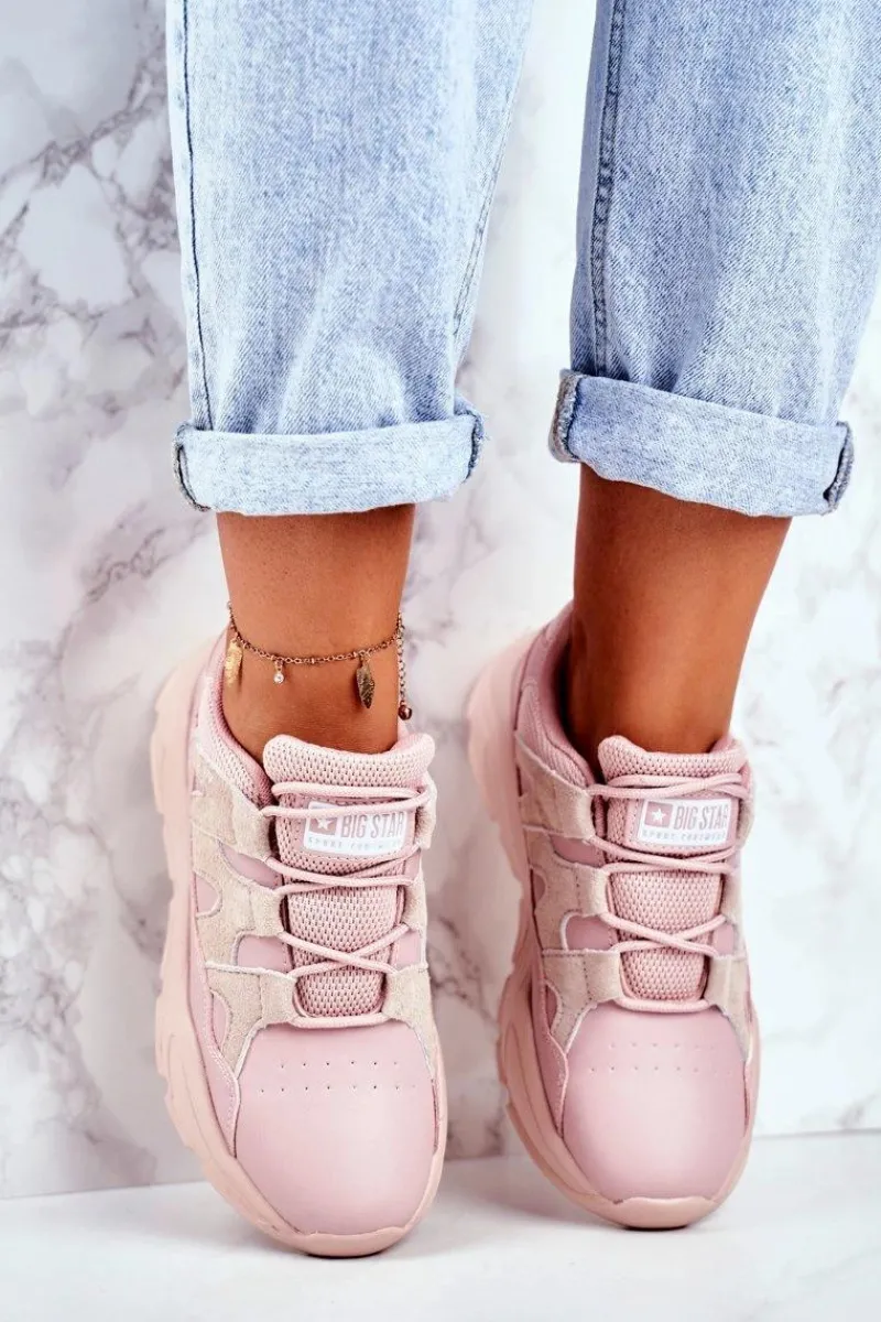 Online Big Star Shoes Damskie Sportowe Buty Big Star Różowe GG274637