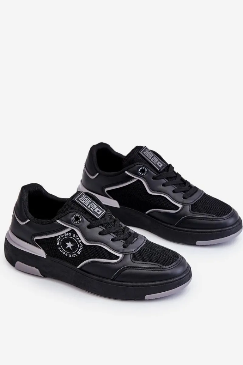 Discount Big Star Shoes Damskie Sportowe Buty Big Star LL274443 Czarno-Szare