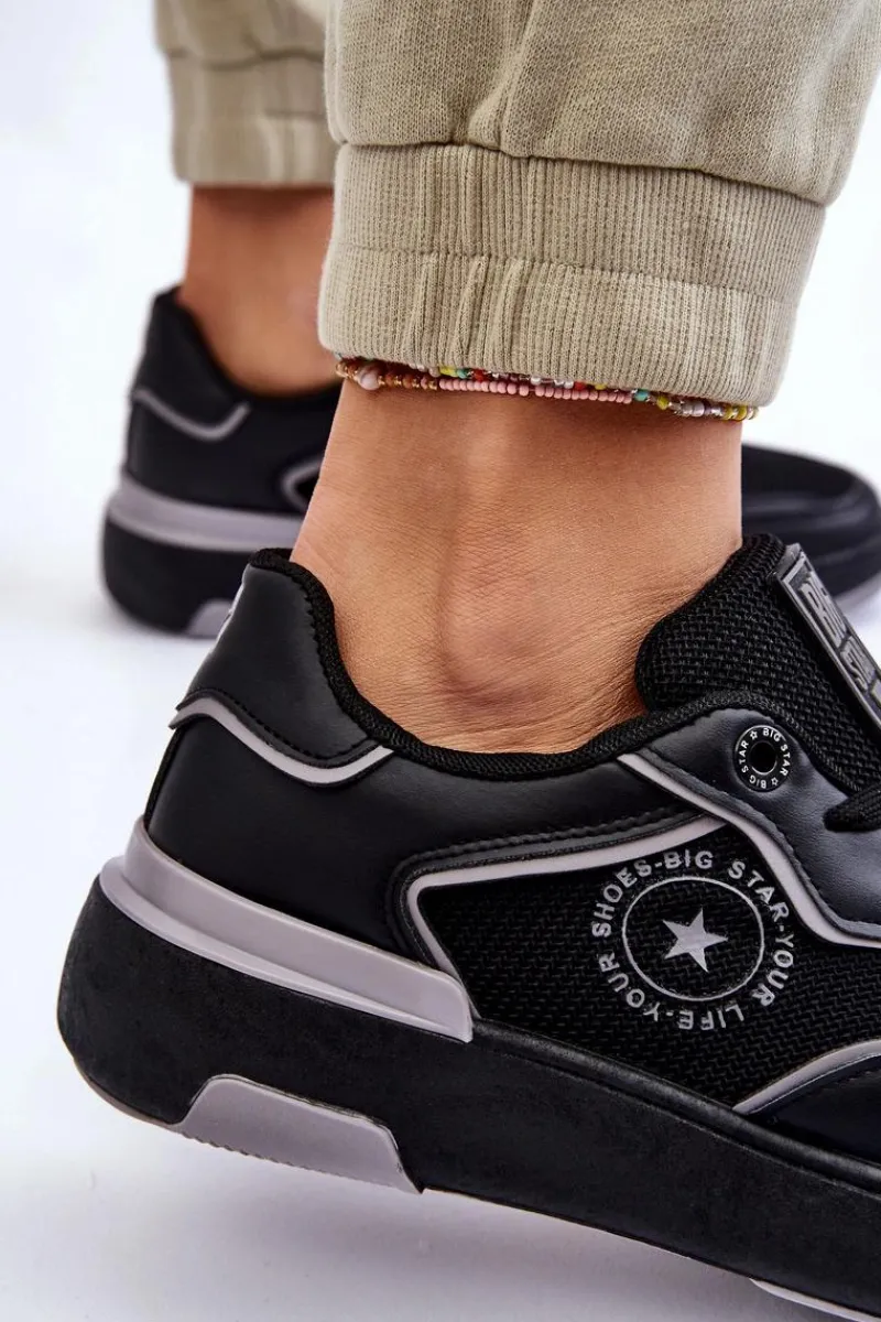 Discount Big Star Shoes Damskie Sportowe Buty Big Star LL274443 Czarno-Szare