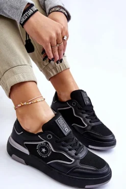 Discount Big Star Shoes Damskie Sportowe Buty Big Star LL274443 Czarno-Szare