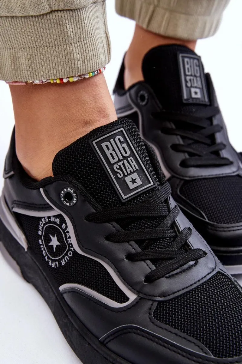 Discount Big Star Shoes Damskie Sportowe Buty Big Star LL274443 Czarno-Szare