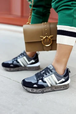 New Damskie Sportowe Buty Big Star II274300 Czarne Damskie Buty Sportowe Na Platformie|Buty Sportowe Big Star