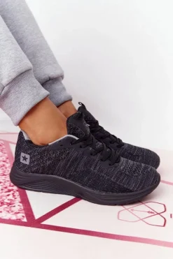 Buty Sportowe Na Platformie>Evento Damskie Sportowe Buty Comfort Foam Czarne Long Distance Czarny