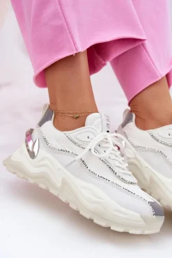 Outlet Cross Jeans Damskie Sportowe Buty II2R4017C Białe Biały