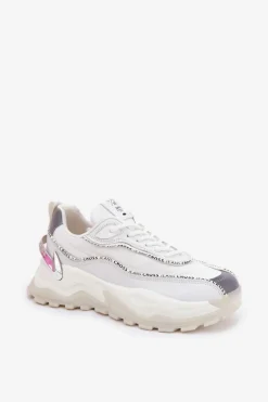 Outlet Cross Jeans Damskie Sportowe Buty II2R4017C Białe Biały