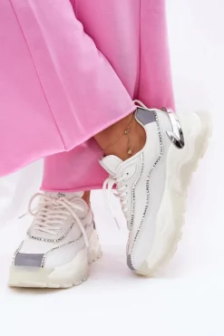 Outlet Cross Jeans Damskie Sportowe Buty II2R4017C Białe Biały