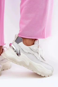 Outlet Cross Jeans Damskie Sportowe Buty II2R4017C Białe Biały