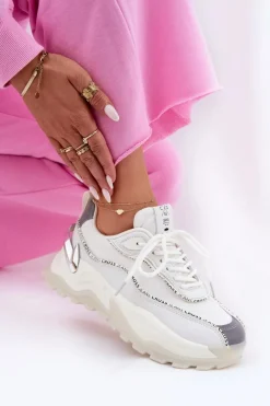 Outlet Cross Jeans Damskie Sportowe Buty II2R4017C Białe Biały