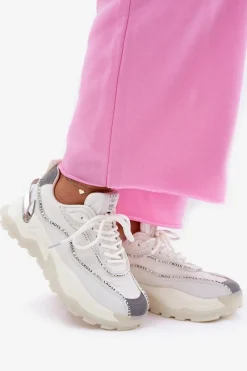 Outlet Cross Jeans Damskie Sportowe Buty II2R4017C Białe Biały