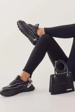 Best Cross Jeans Damskie Sportowe Buty II2R4018C Czarne Czarny