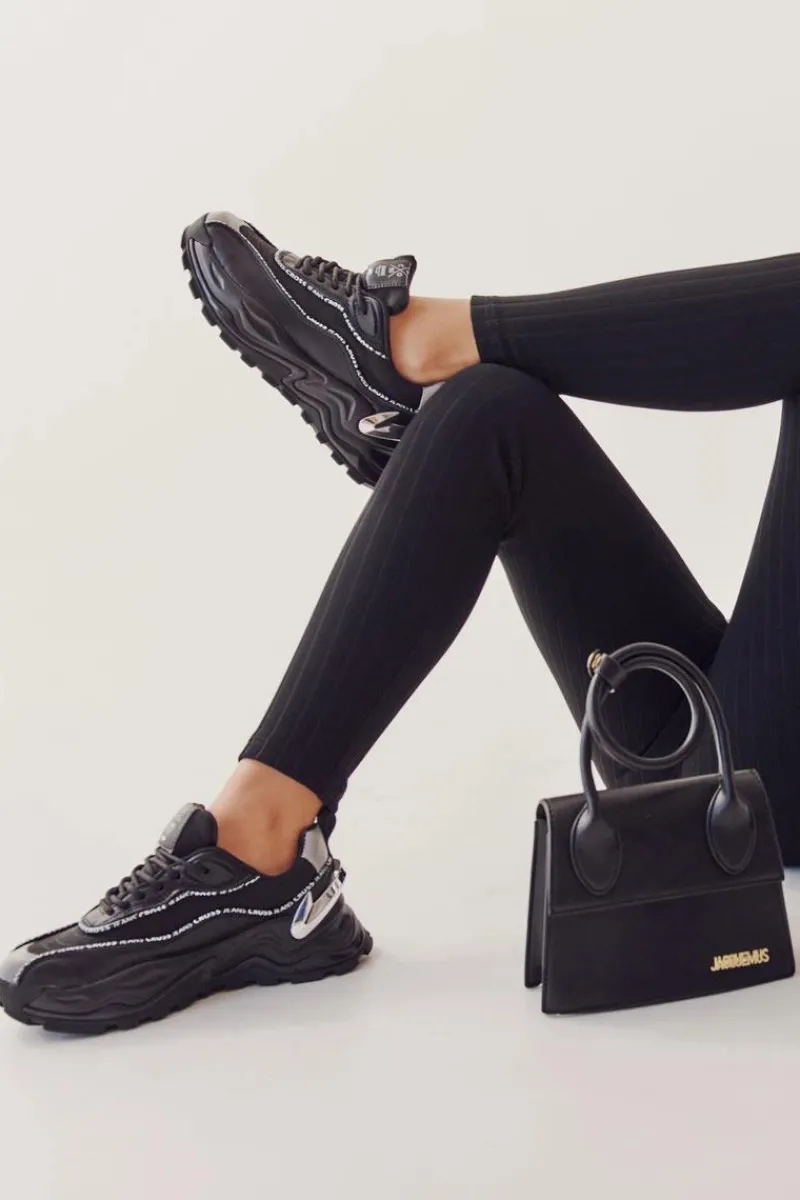 Best Cross Jeans Damskie Sportowe Buty II2R4018C Czarne Czarny