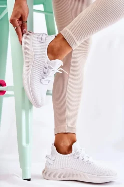 Sneakersy Damskie>Boto Damskie Sportowe Buty Materiałowe Białe Lenney