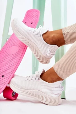 Sneakersy Damskie>Boto Damskie Sportowe Buty Materiałowe Białe Lenney