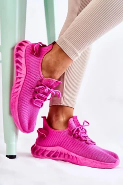 Sale Damskie Sportowe Buty Materiałowe Różowe Lenney Damskie Sneakersy Damskie