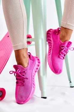 Sale Damskie Sportowe Buty Materiałowe Różowe Lenney Damskie Sneakersy Damskie