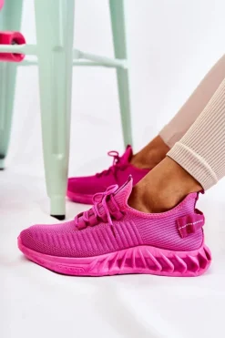 Sale Damskie Sportowe Buty Materiałowe Różowe Lenney Damskie Sneakersy Damskie
