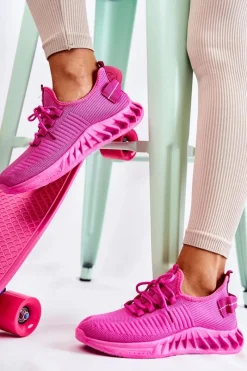 Sale Damskie Sportowe Buty Materiałowe Różowe Lenney Damskie Sneakersy Damskie