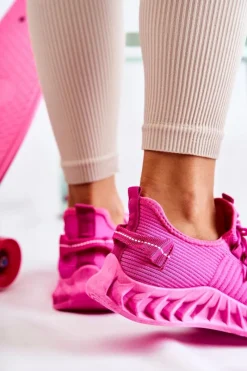 Sale Damskie Sportowe Buty Materiałowe Różowe Lenney Damskie Sneakersy Damskie