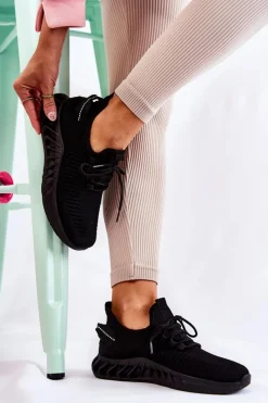 Online Damskie Sportowe Buty Materiałowe Czarne Lenney Damskie Sneakersy Damskie