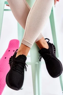 Online Damskie Sportowe Buty Materiałowe Czarne Lenney Damskie Sneakersy Damskie