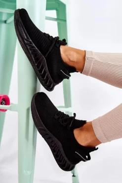Online Damskie Sportowe Buty Materiałowe Czarne Lenney Damskie Sneakersy Damskie