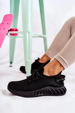 Online Damskie Sportowe Buty Materiałowe Czarne Lenney Damskie Sneakersy Damskie
