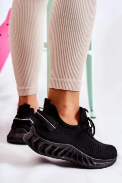 Online Damskie Sportowe Buty Materiałowe Czarne Lenney Damskie Sneakersy Damskie