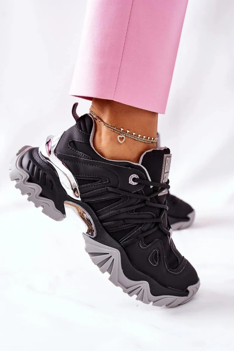 Damskie Sportowe Buty Memory Foam Big Star II274089 Czarne Damskie Buty Sportowe Na Platformie|Buty Sportowe Big Star