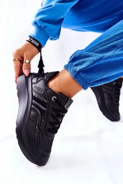 New Big Star Shoes Damskie Sportowe Buty Memory Foam Big Star II274332 Czarne