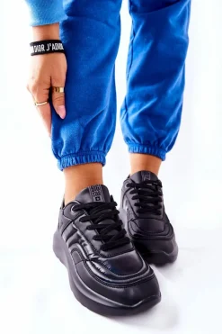 New Big Star Shoes Damskie Sportowe Buty Memory Foam Big Star II274332 Czarne