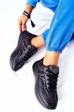 New Big Star Shoes Damskie Sportowe Buty Memory Foam Big Star II274332 Czarne