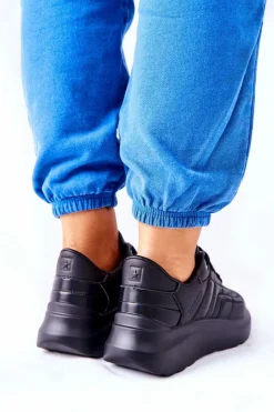 New Big Star Shoes Damskie Sportowe Buty Memory Foam Big Star II274332 Czarne