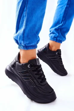 New Big Star Shoes Damskie Sportowe Buty Memory Foam Big Star II274332 Czarne