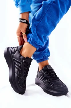 New Big Star Shoes Damskie Sportowe Buty Memory Foam Big Star II274332 Czarne