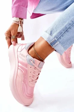 Online Damskie Sportowe Buty Memory Foam Big Star II274333 Różowe Damskie Trampki Damskie Big Star|Buty Sportowe Na Platformie