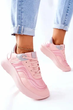 Online Damskie Sportowe Buty Memory Foam Big Star II274333 Różowe Damskie Trampki Damskie Big Star|Buty Sportowe Na Platformie