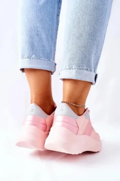 Online Damskie Sportowe Buty Memory Foam Big Star II274333 Różowe Damskie Trampki Damskie Big Star|Buty Sportowe Na Platformie