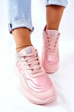 Online Damskie Sportowe Buty Memory Foam Big Star II274333 Różowe Damskie Trampki Damskie Big Star|Buty Sportowe Na Platformie