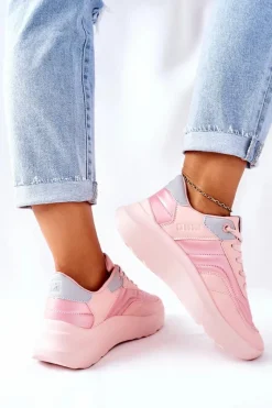 Online Damskie Sportowe Buty Memory Foam Big Star II274333 Różowe Damskie Trampki Damskie Big Star|Buty Sportowe Na Platformie