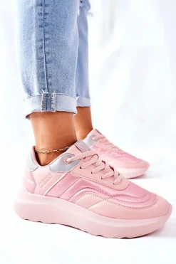 Online Damskie Sportowe Buty Memory Foam Big Star II274333 Różowe Damskie Trampki Damskie Big Star|Buty Sportowe Na Platformie