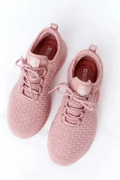 Big Star Shoes Damskie Sportowe Buty Memory Foam Big Star HH274299 Różowe