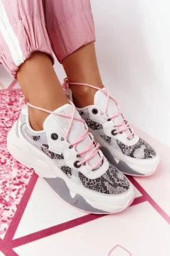 Big Star Shoes Damskie Sportowe Buty Memory Foam Big Star HH274326 Białe