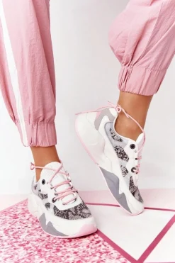 Big Star Shoes Damskie Sportowe Buty Memory Foam Big Star HH274326 Białe