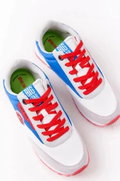 Best Damskie Sportowe Buty Memory Foam Big Star HH274526 Biało-Niebieskie Damskie Trampki Damskie Big Star|Big Star