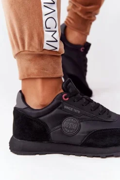 Trampki Damskie Big Star|Buty Sportowe Big Star>Big Star Shoes Damskie Sportowe Buty Memory Foam Big Star HH274528 Czarne