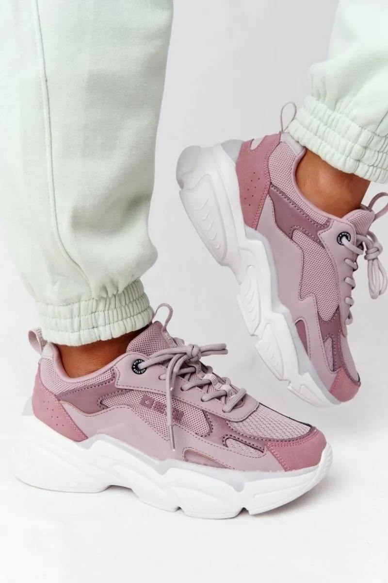 Sale Big Star Shoes Damskie Sportowe Buty Memory Foam Big Star HH274258 Fioletowe