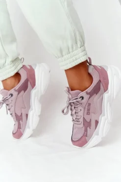 Sale Big Star Shoes Damskie Sportowe Buty Memory Foam Big Star HH274258 Fioletowe