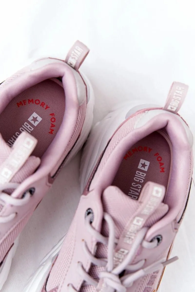 Sale Big Star Shoes Damskie Sportowe Buty Memory Foam Big Star HH274258 Fioletowe